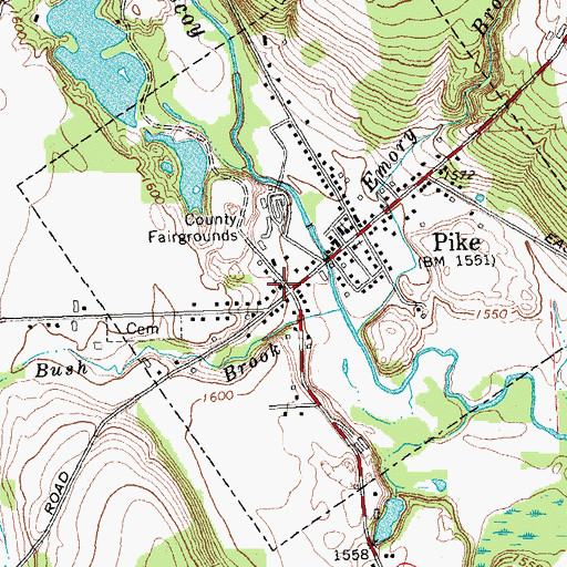 Topographic Map of Pike Community Church, NY