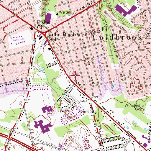 Topographic Map of Pilgrim Holiness Church, NY