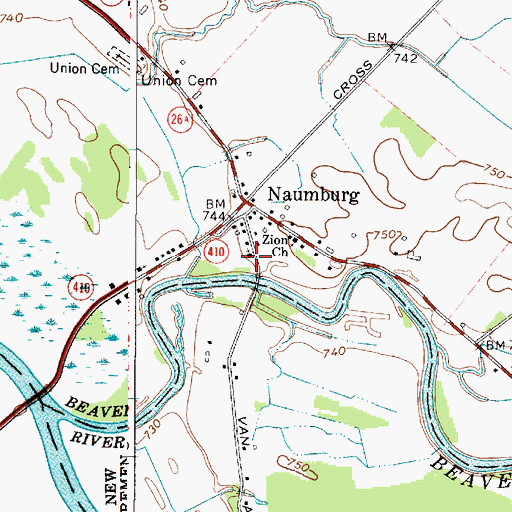Topographic Map of Pine Grove Mennonite Church, NY