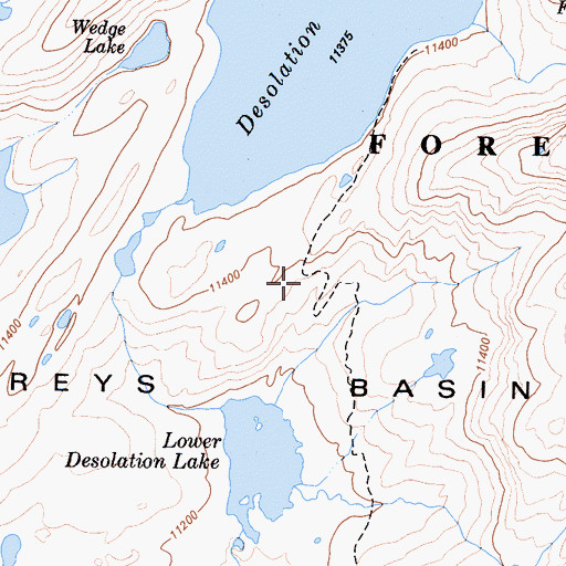 Topographic Map of Humphreys Basin, CA