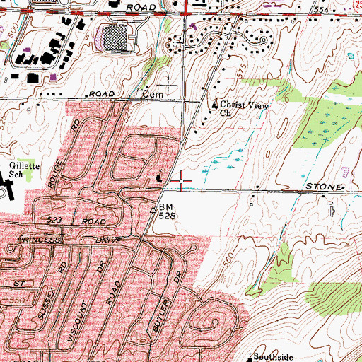 Topographic Map of Pinnacle Lutheran Church, NY