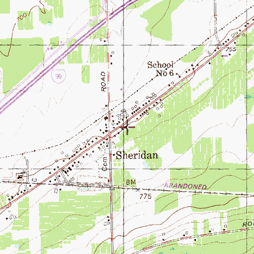Topographic Map of Sheridan United Methodist Church, NY