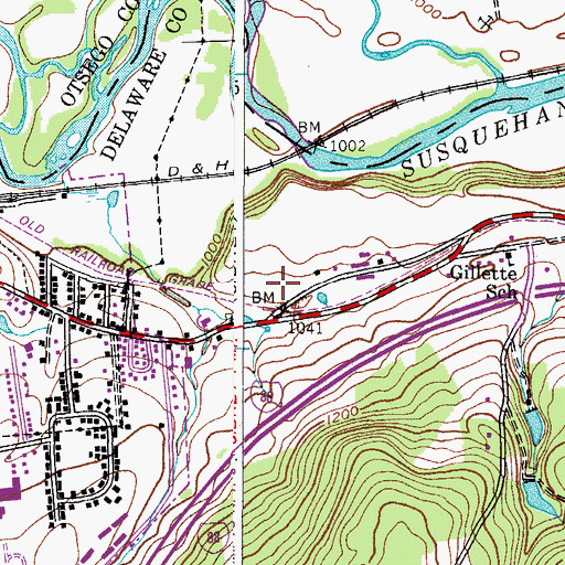 Topographic Map of Sidney Assembly of God, NY