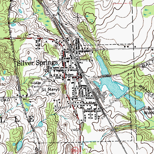 Topographic Map of Silver Springs United Methodist Church, NY