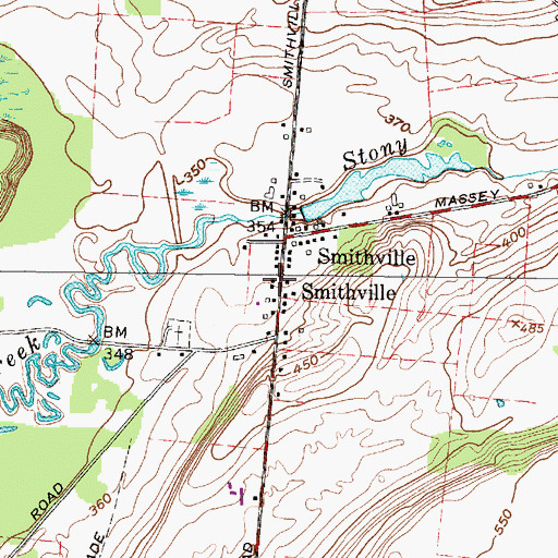 Topographic Map of Smithville Baptist Church, NY
