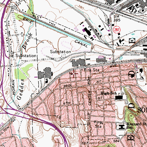 Topographic Map of Solvay Assembly of God, NY