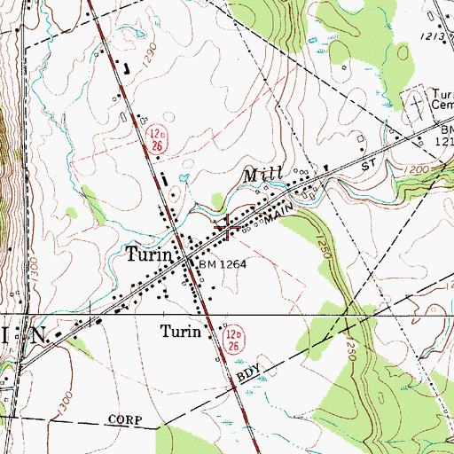 Topographic Map of South Lewis Methodist Church, NY