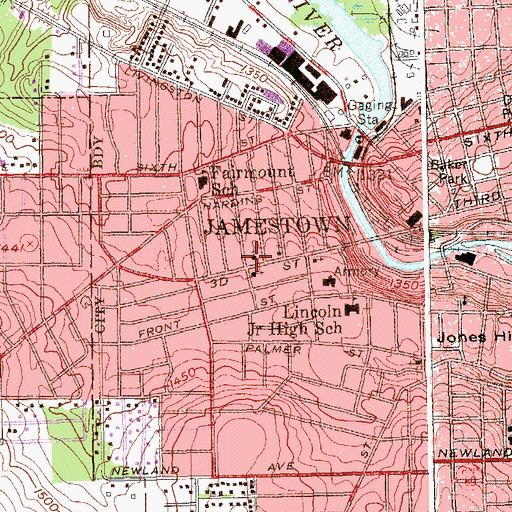Topographic Map of Southtown Christian Center, NY