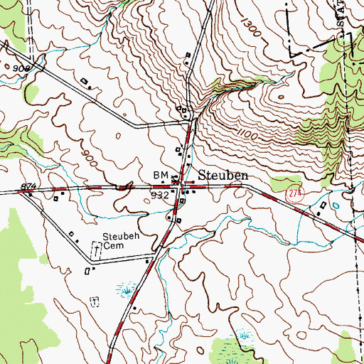 Topographic Map of Steuben United Methodist Church, NY