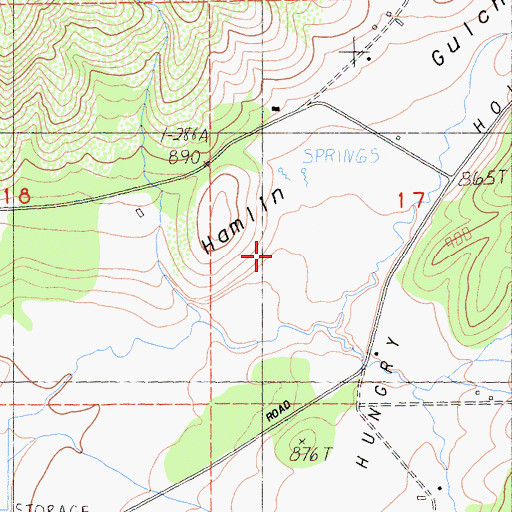 Topographic Map of Hungry Hollow, CA