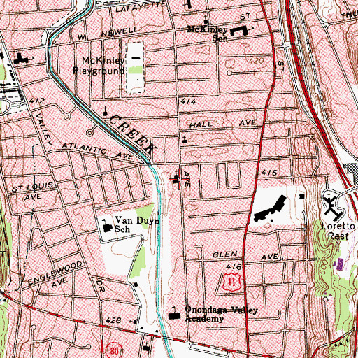 Topographic Map of Syracuse Alliance Church, NY