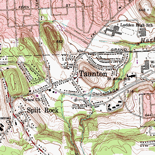 Topographic Map of Taunton Memorial Presbyterian Church, NY