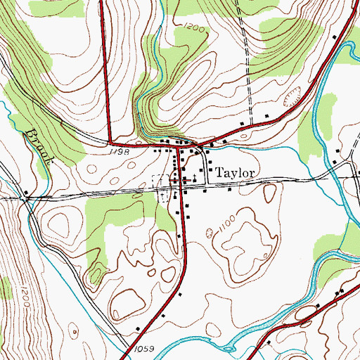 Topographic Map of Taylor Wesleyan Church, NY