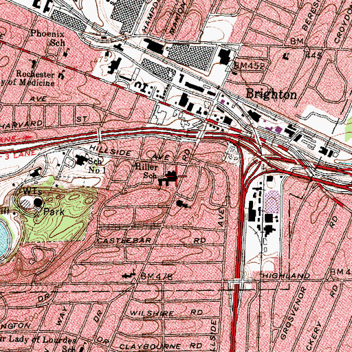 Topographic Map of Temple Beth El, NY