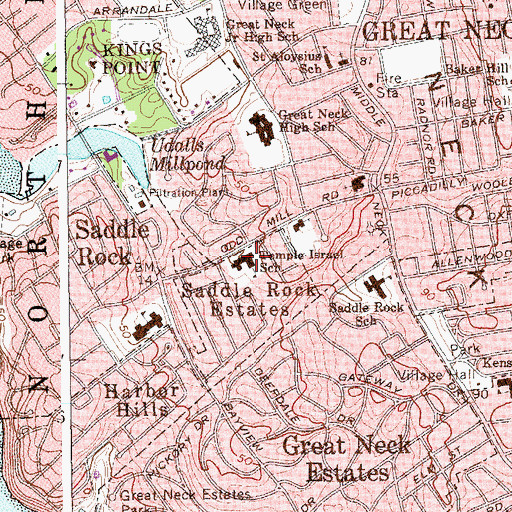 Topographic Map of Temple Israel of Great Neck, NY