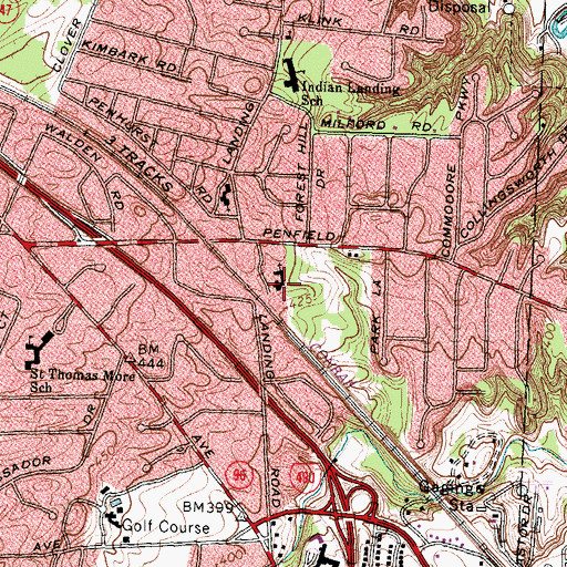 Topographic Map of Temple Sinai, NY