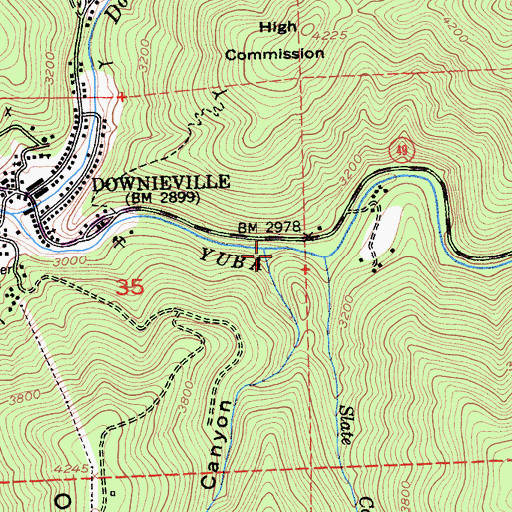 Topographic Map of Hungry Mouth Canyon, CA