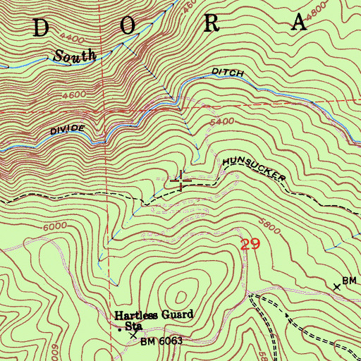 Topographic Map of Hunsucker Trail, CA