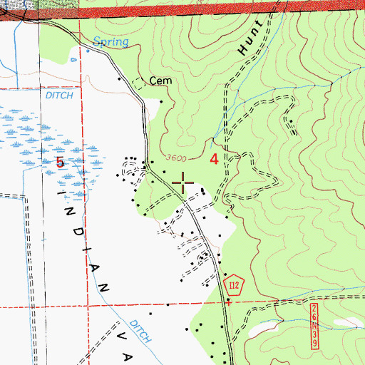 Topographic Map of Hunt Canyon, CA