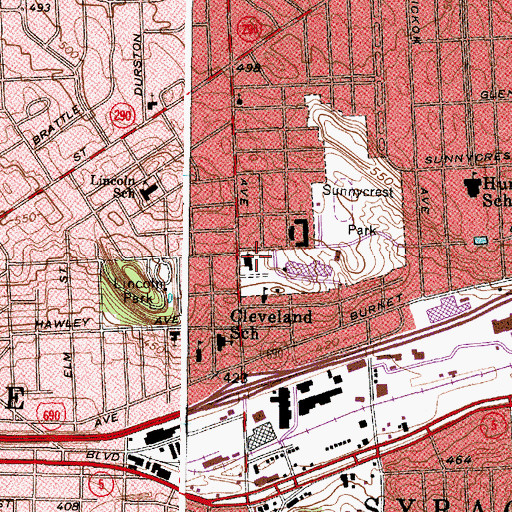 Topographic Map of Transfiguration Church, NY