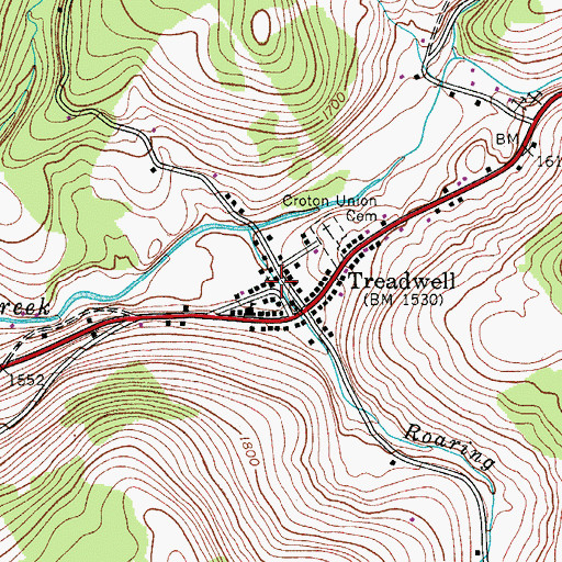 Topographic Map of Treadwell United Methodist Church, NY