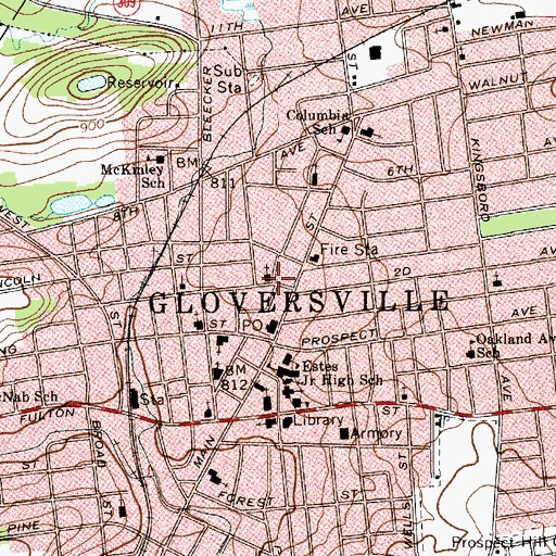 Topographic Map of Trinity Anglican Episcopal, NY