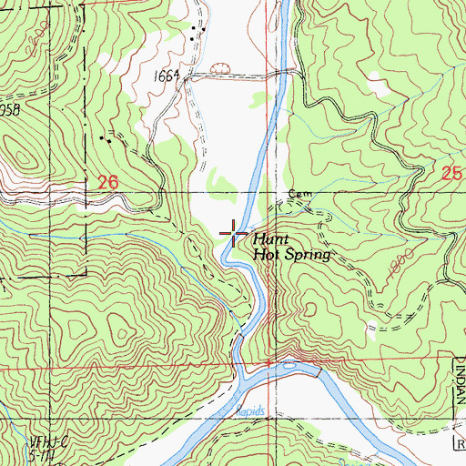 Topographic Map of Hunt Hot Spring, CA