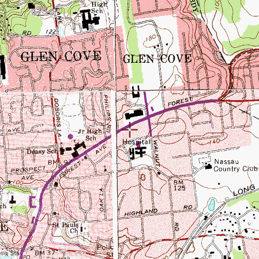 Topographic Map of Trinity Lutheran Church, NY