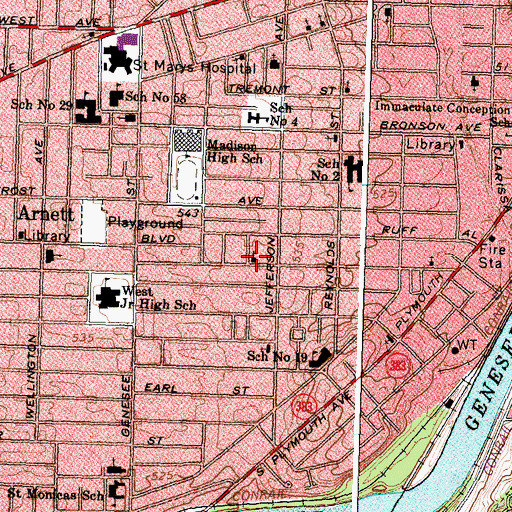 Topographic Map of True Light Church of God, NY