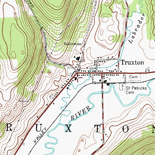 Topographic Map of Truxton Methodist Church, NY