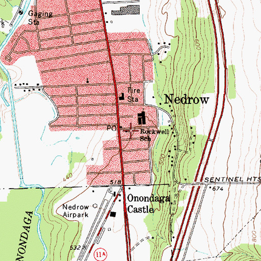 Topographic Map of Turning Point Assembly of God Church, NY