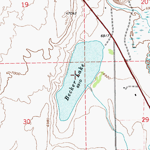 Topographic Map of Becker Lake, AZ