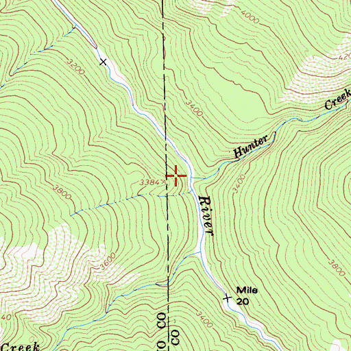 Topographic Map of Hunter Creek, CA