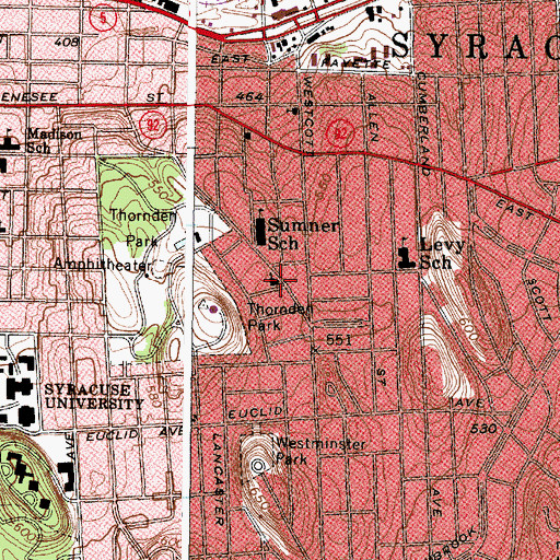 Topographic Map of United Baptist Church, NY