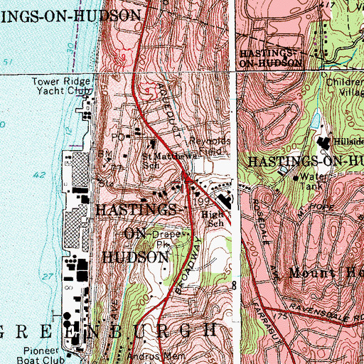 Topographic Map of Grace Episcopal Church, NY