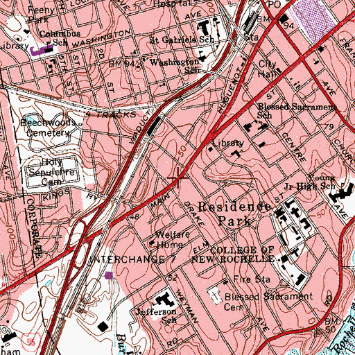 Topographic Map of Grace Tabernacle Church, NY