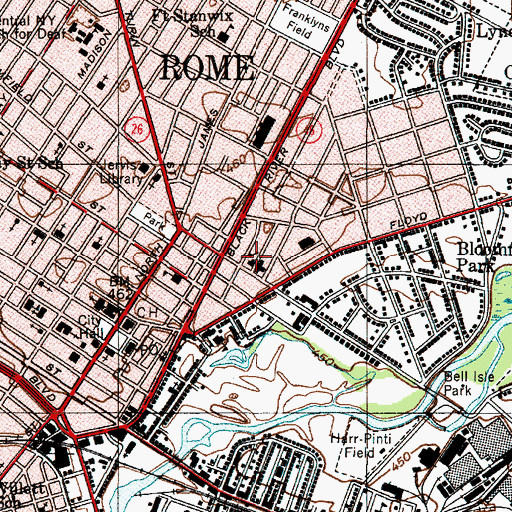 Topographic Map of Grace Union American Methodist Church, NY