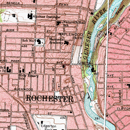 Topographic Map of Grace United Methodist Church, NY