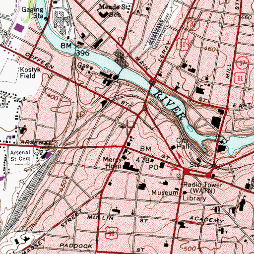 Topographic Map of Grace Wesleyan Church, NY