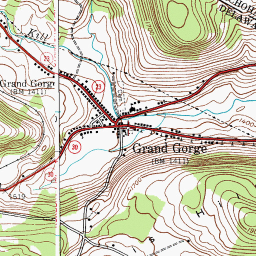 Topographic Map of Grand Gorge United Methodist Church, NY
