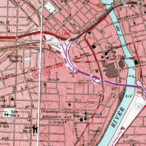 Topographic Map of Greater Bethlehem Temple, NY