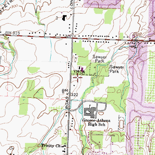 Topographic Map of Greece Assembly of God Church, NY
