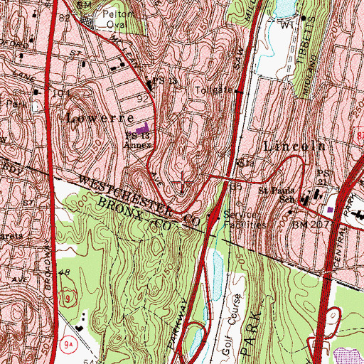 Topographic Map of Greek Orthodox Church, NY
