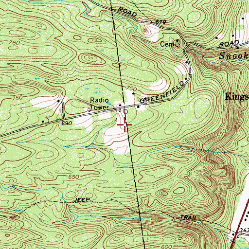 Topographic Map of Greenfield Center Baptist Church, NY