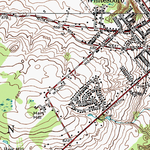 Topographic Map of Harts Hill Baptist Church, NY