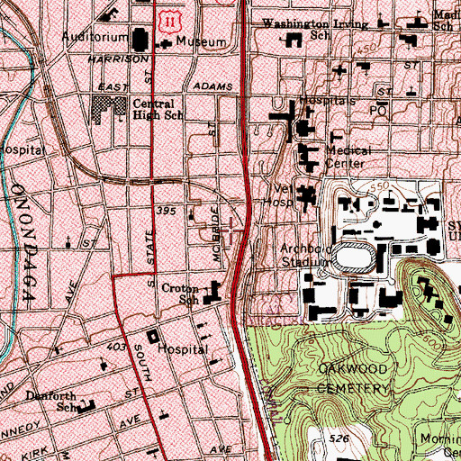 Topographic Map of Hebrew Baptist Church, NY