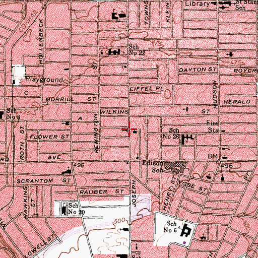 Topographic Map of Helping Hand Missionary Baptist Church, NY