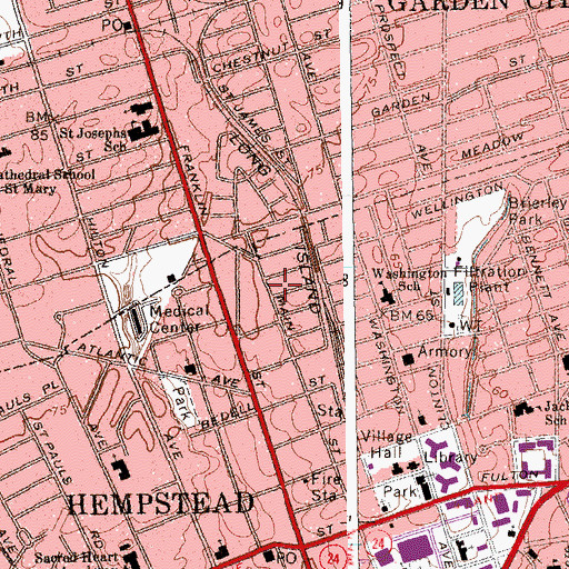 Topographic Map of Hempstead Spanish Seventh Day Adventist Church, NY