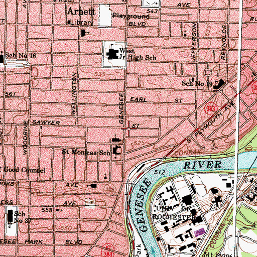 Topographic Map of His Way Ministry, NY