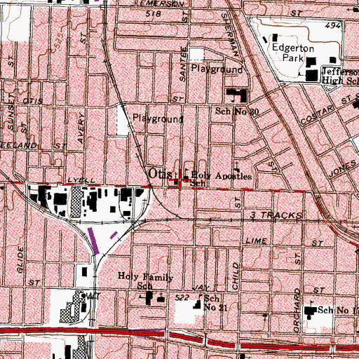 Topographic Map of Holy Apostles Church, NY